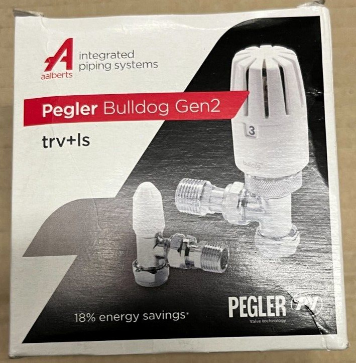 Pegler Bulldog 10mm / 8mm  Thermostatic Radiator Angled Valve and Lockshield Set