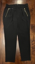 Guess Black Dress Pants w/ Gold Zippers Women’s Size 4