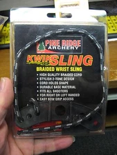 Pine Ridge Archery Wrist KwikSling Braided Bow Kwik Sling Black Silver 2582-SBK