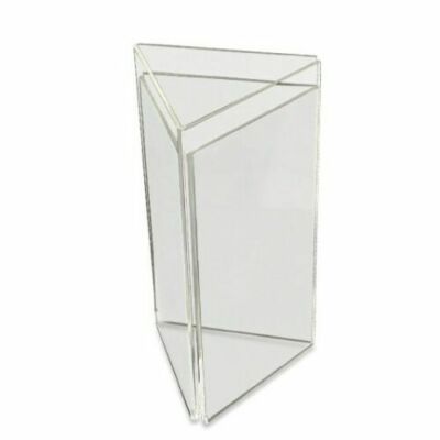 Menühalter 3-seitig dreieckig Acryl Plexiglas  Beipackzettel 1/3 DIN DL und DIN A6