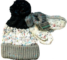 West Loop Kids 4-8yrs Winter Hat And Glove Knit Set