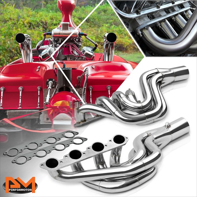 For Chevy BBC Big Block 496 MAG Jet Boat Stainless Steel Racing Exhaust