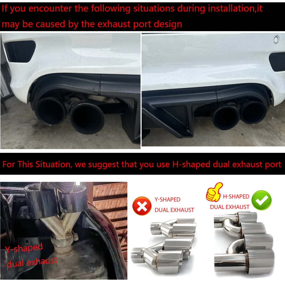 For Jeep Grand Cherokee SRT SRT8 2012-2022 Matte Rear Bumper Diffuser Kit W/ LED - Image 2 of 4