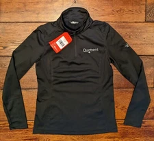 NORTH FACE Women's L TECH 1/4 ZIP FLEECE PULLOVER BLACK Size S NWT Co. Branded