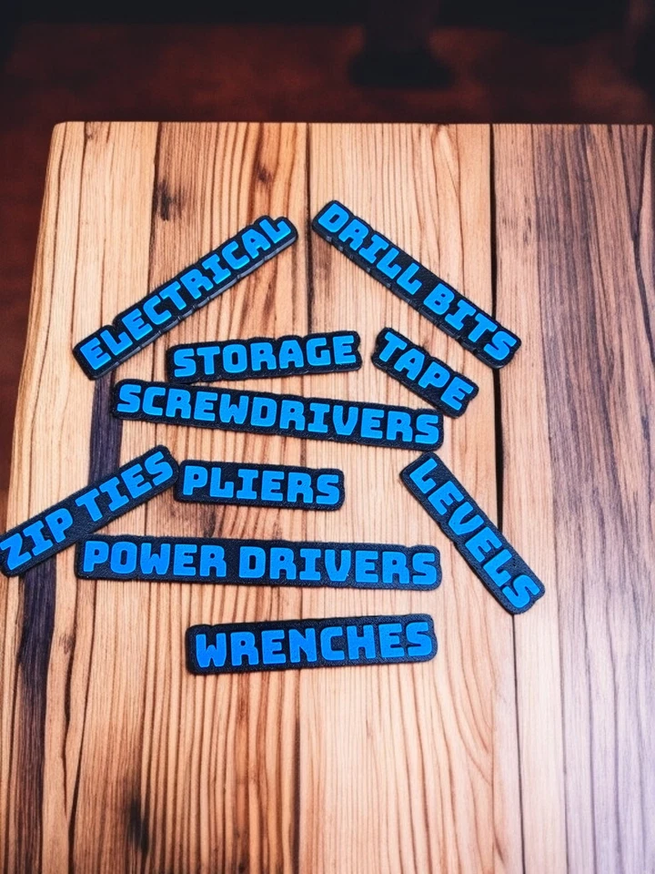 Personalized Toolbox Magnetic Labels (10 Pack) – 3D Printed Tool Drawer Organize - Image 2 of 4