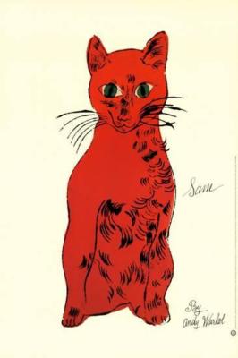 【模写】【限定100部・証明書付】Andy Warhol「Sam（レッド）」 Cat from 25 cats name Sam (Red) by Andy Warhol Art Print