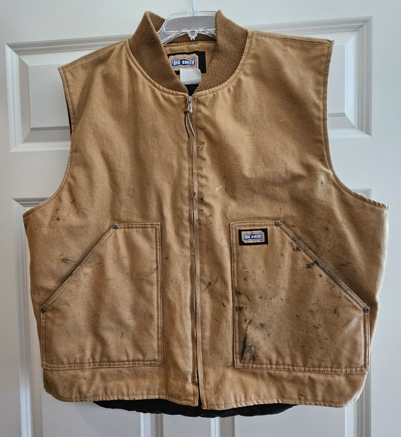 Vintage Big Smith Men's XL Insulated Work Vest Hunting Hiking Distressed Look