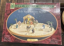 Vtg Happy Winter Holiday:  Holy Night Animated Musical Nativity Scene: For Parts