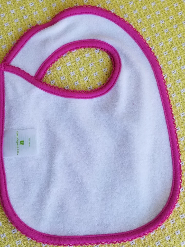 Juego de 2 baberos para bebé - Lill Bell rosa/verde - 100 % algodón frontal, lavable - fácil de poner Foto 4 de 4