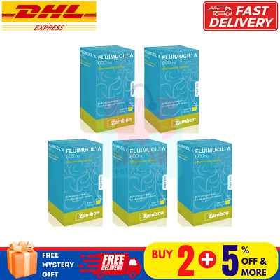 5 X FLUIMUCIL A 600mg Effervescent Tablet 10s Clear Phlegm Free Shipping