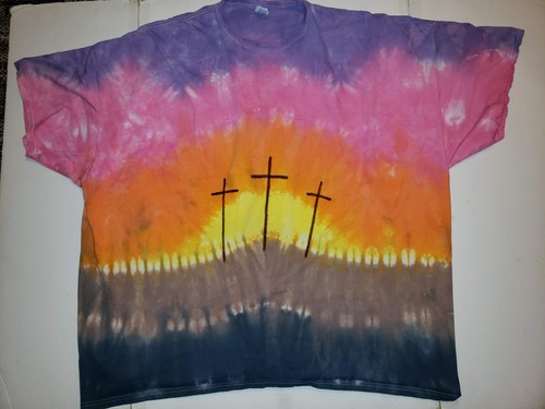 KIDS Handmade Tie Dye shirt CHRISTIAN - ANGEL or CROSS / 3 CROSSES - Picture 28 of 33