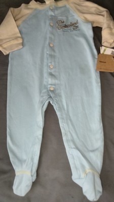 timberland baby boy 3/6 months blue footed pajama