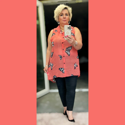 DAMEN ÄRMELLOSES BLUSE CHIFFON SHIRT ÜBERGRÖSSE SOMMER TOP - Bild 10 von 11