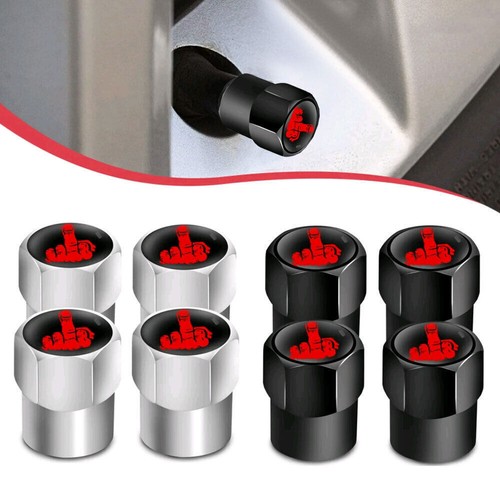 4pcs Funny Middle Finger Car Wheel Tire Air Valve Stem Caps Dust Cover Universal - Picture 6 of 20