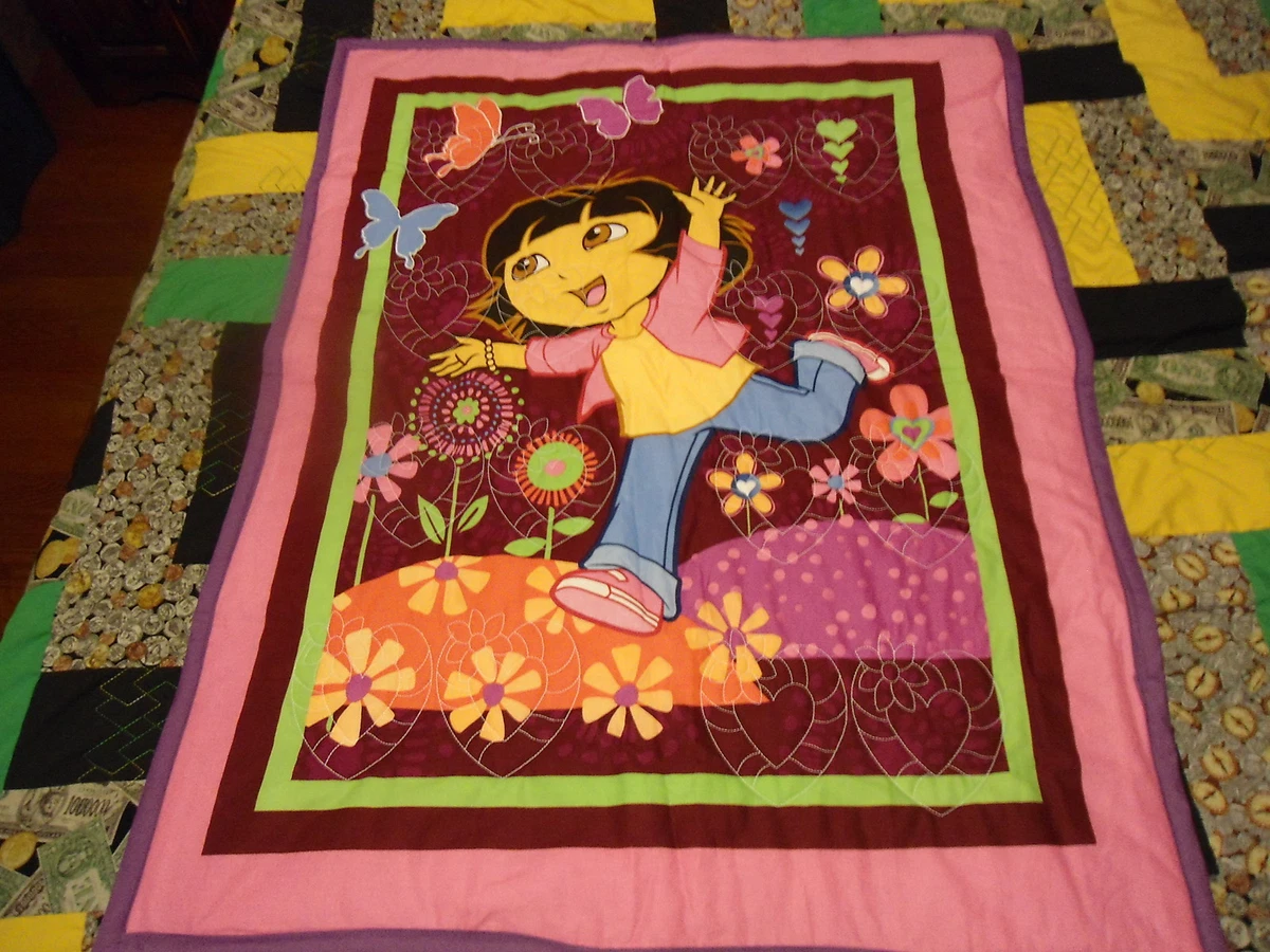 DORA BUTTERFLY PURPLE BABY QUILT DORA PURPLE HANDMADE CRIB SIZE