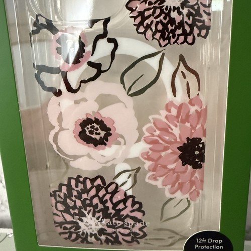 Kate Spade Protective Magsafe Case iPhone 15 Pro Max black Pink white Flower New - Zdjęcie 2 z 4