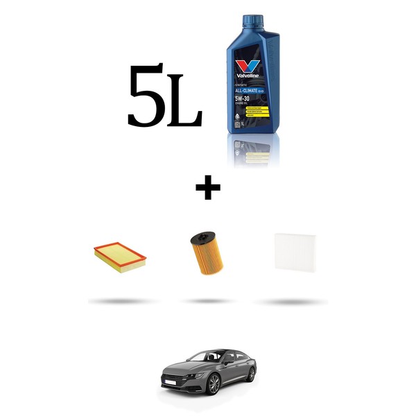 Hoffcar Wartungskit 3 Filter Und 5L ÖL FüR VW Arteon (3H) 2.0 TDI 140KW Ab 20-image