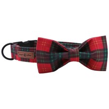 Christmas Dog And Cat Collar With Bowtie Soft Comfortable Adjustable Pet