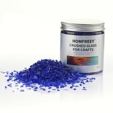 Dark Blue Broken Glass Pieces,3-6mm Crushed Glass Chips for Resin Art Making,...