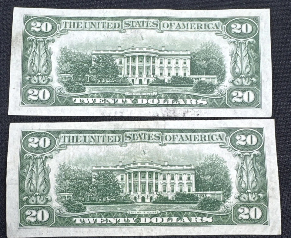 1950 Twenty Dollar Federal Reserve Note $20 Bill  Set of 2  Boston  - Image 2 of 2