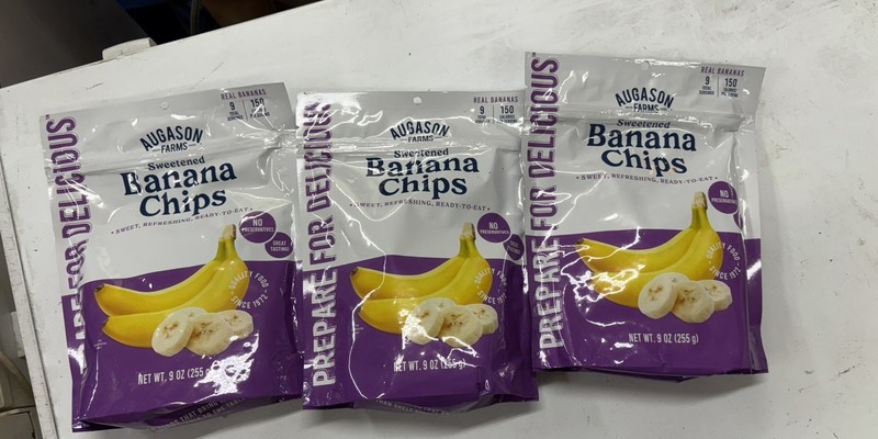 Augason Farms Emergency Food Sweetened Banana Chips 3pouches 9 Servings Each