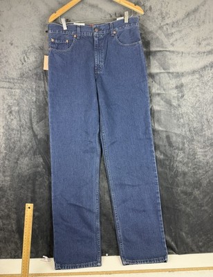 Vintage Levis 504 Jeans 2000's NWT Blue Regular Tapered Leg Denim Bottoms 34 32