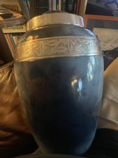 Blue Cremation Urn for Human Ashes - Adult 10 Inches - Used