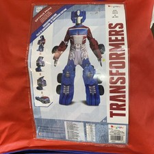 Optimus Prime Converting Deluxe Disguise Transformers Halloween Costume M 8-10