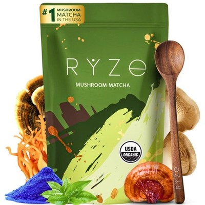 Ryze Matcha Green Tea Organic 30 Servings New Free Shipping USA Fresh With Spoon