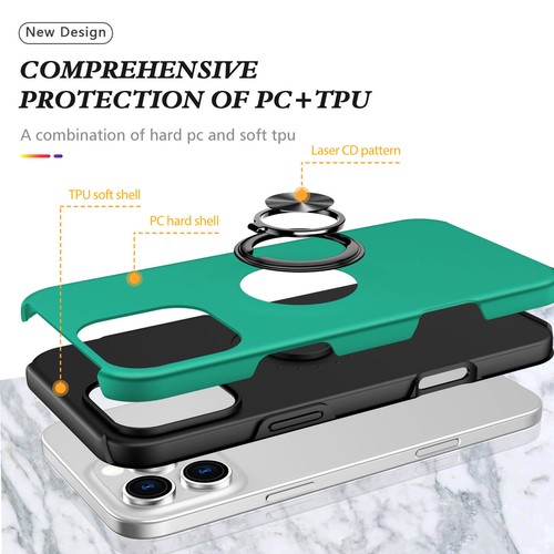 Rugged Magnetic Case with Stand Ring Holder For iPhone 16 Pro Max 16 Plus - Picture 42 of 57