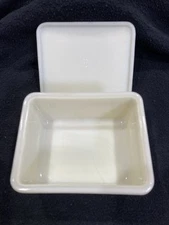 Vintage McKee Cream-Colored Milk Glass Refrigerator Dish with Lid