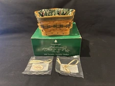 Longaberger 2001 Twinkle Twinkle Tree Trimming Basket w/Liner & Tie-on Green