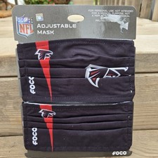 NEW 2 PK NFL Game Day Atlanta Falcons Adult Adjustable Face Mask Covering NoCo