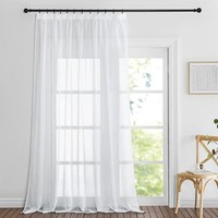 Raumteiler Vorhang Weiß Transparent Gardinen Mit KräUselband 140X245 Cm