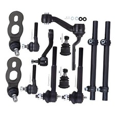 12pcs Suspension Kit Front Upper Lower Ball Joints Inner Outer Tie Rod End