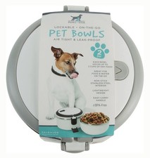 2-Tier Stainless Steel Insulated Cat  Dog Bowls Leak proof Travel Pet Camping