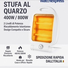 Stufa elettrica portatile caldobagno  potente stufetta a quarzo 2 potenze