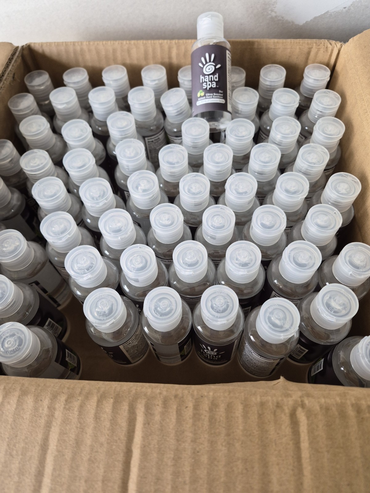 CASE of Hand Spa Citrus Scented Hand Sanitizer 2 ounce each Bottle (128 in case)