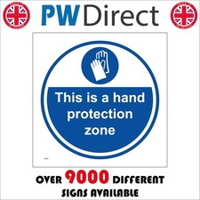 SIGN Hand protection zone gloves skin burn chemicals labs industry safety MA984F