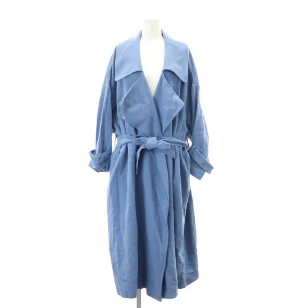 Ameri Vintage Big Collar Long Coat Spring Blue - image 1
