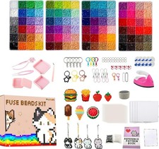 Fuse Beads Kit Easy DIY 96 Colors 53000 2.6mm 200 Patterns Built in Iron DIY