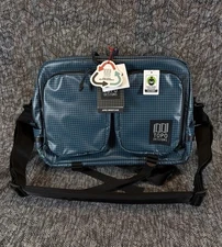 Topo Designs Apex Briefcase Global Work Travel Bag Pond Blue Grid