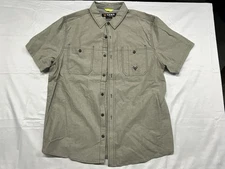 HAWX Work Gear Mens Large Gray Button Up Short Sleeve 