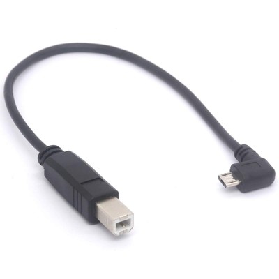 Angled Micro USB OTG to Standard USB B Type Printer Scanner Hard Disk 25cm
