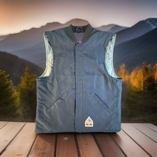 Bulwark FR Flame-Resistant Workwear Men's M Insulated Blue Vest Snap MSRP 180