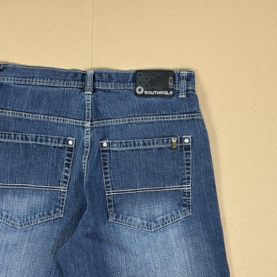 Vintage 90s Southpole Blue Denim Hiphop Baggy Fit Shorts Jorts