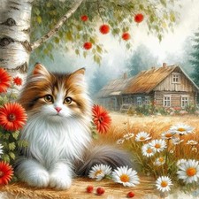 Cat Diamond Art Kits for Adults, 5D Diamond Painting Kit for Beginners - DIY Ful