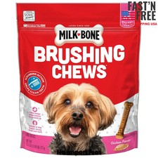 Milk Bone Brushing Chews Daily Dental Dog Treats, Mini, 25.5 oz Bag, 65 Bones