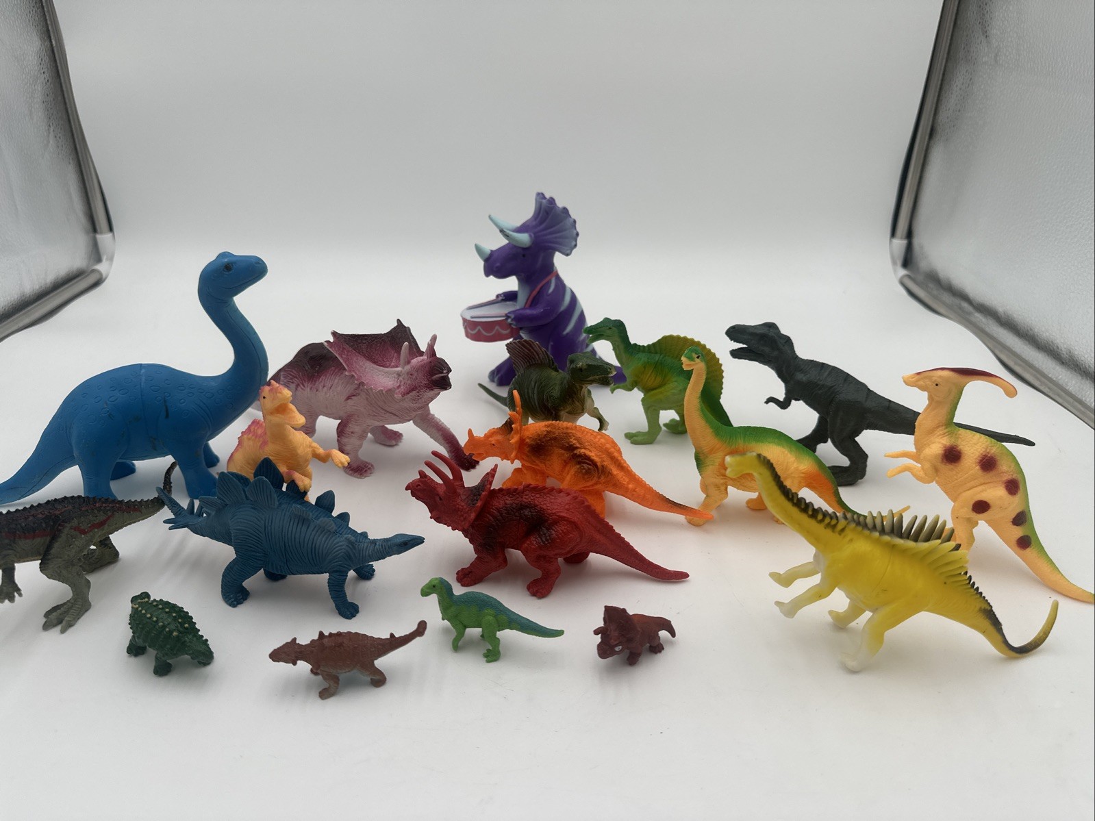 Bulk Lot of 18 Assorted Dinosaur Figures - Mini Toy Dinosaurs for Kids