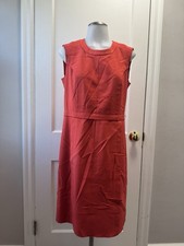 Marc Jacobs Red Knee Length Dress 100% Silk Lining Size 6 Sleeveless